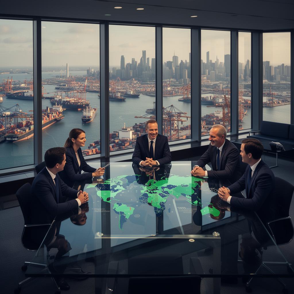 Dream International leadership team in a global trade boardroom